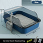 Semi-Enclosed Cat Litter Box – Anti-Splash Plastic Tray, Large Capacity 15.7×10.2×5.9 in (40×26×15 cm)