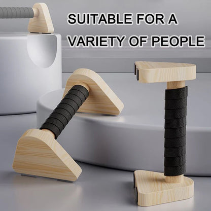 Solid Beech Wood Foldable Push-Up & Dip Stand — Portable Russian Parallel Bars for Home Gym Strength Training