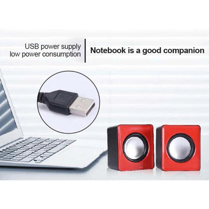 Mini USB Computer Speakers 2.0 Stereo - Portable PC Laptop Desktop Sound System, 3W x2