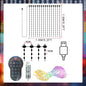 LED RGBIC Smart Curtain String Lights USB Powered App & Remote Control, Music Sync DIY Patterns, IP67 Waterproof — 1.6×1.6 m (5.25×5.25 ft) or 2.4×2.4 m (7.87×7.87 ft) for Bedroom Party Outdoor