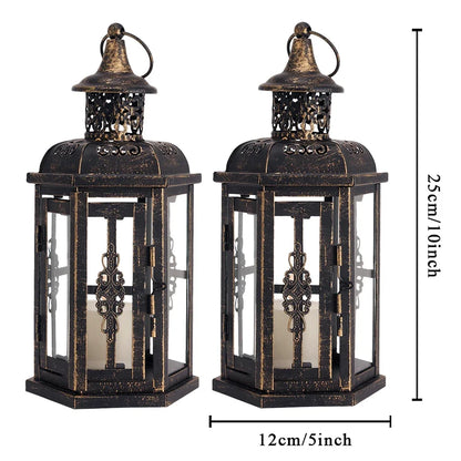 Vintage Nordic Metal Hanging Candle Lantern – Indoor & Outdoor Decor