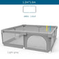 Light Gray Baby Playpen with Pull Ring - Play Yard & Ball Pit Safety Fence for Toddlers