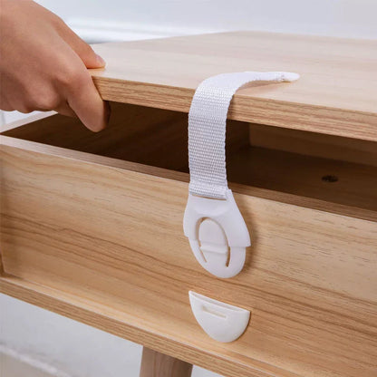 Baby Safety Drawer & Cabinet Locks — 10 or 20 Pack Adjustable Webbing Strap Latches for Childproofing