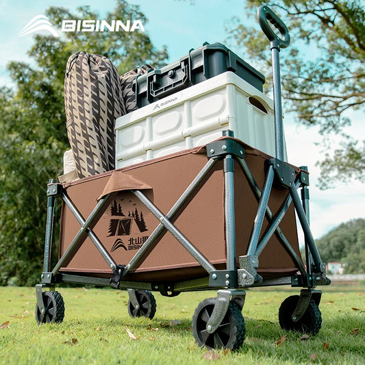 Heavy-Duty Portable Folding Wagon – Collapsible Large Capacity Camping & Outdoor Trolley for Shopping, Picnic, BBQ, Fishing