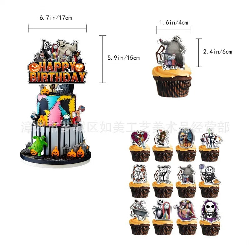 Halloween Birthday Party Decoration Kit with Balloons and Backdrop Options