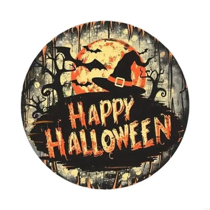 Halloween Wooden Door Sign with Witch Pattern