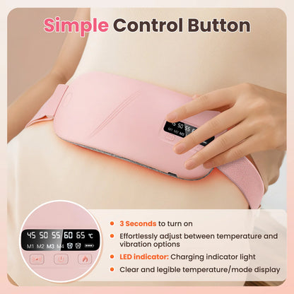 AFDEAL Menstrual Heating Pad & Vibration Massage Belt – Cordless Period Pain Relief Wrap for Women