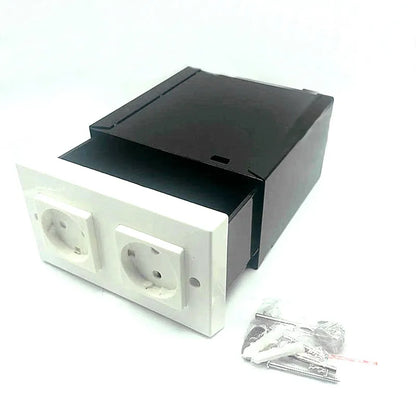 Hidden Wall Safe Double Plug European Socket Diversion Stash Box with Key