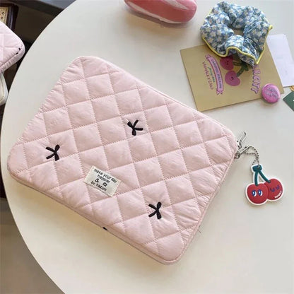 Floral Laptop & Tablet Sleeve 13–16 Inch — Soft Polyester Zipper Pouch