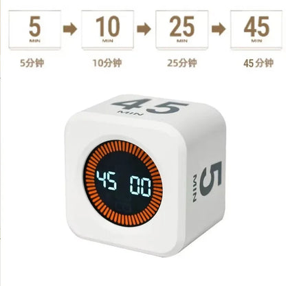 Gravity Cube Productivity Timer – 4-Preset LED Countdown for Kids, Study & Kitchen