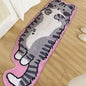 Vikama Cat Long Carpet Funny Fluffy Bedside Rugs Floor Mat Living Room Children's Room Rug Washable Non-Slip Mat Home Decoration