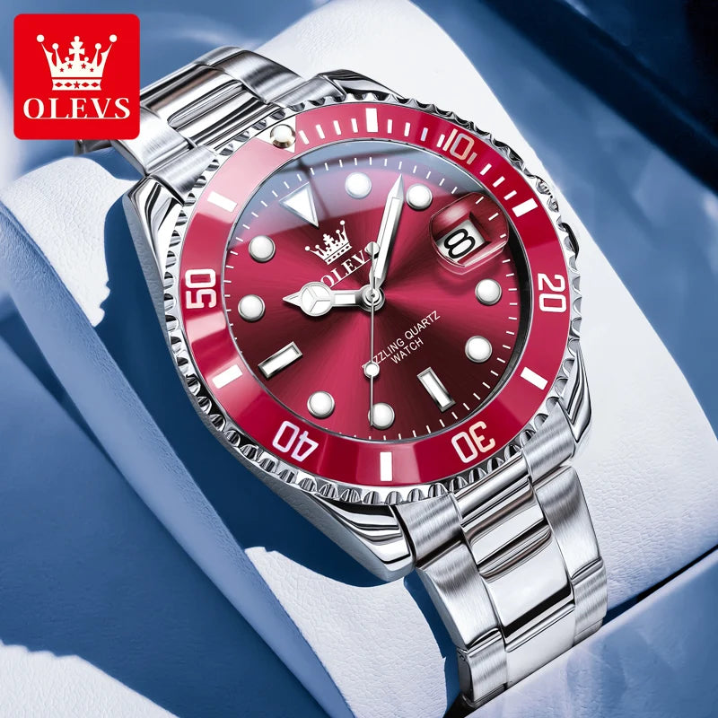 OLEVS 5885 Men’s Quartz Watch with Stainless Steel Bracelet