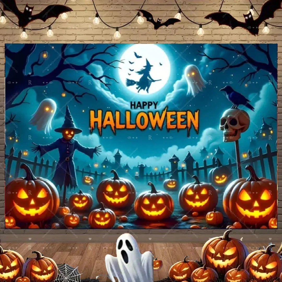Halloween Photography Backdrop, Printed Vinyl
