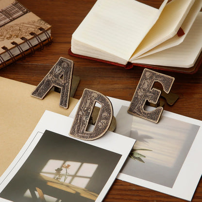 English Alphabet Binder Clips Bill Binder Clip Foldback Notes Letter File Paper Clip Binding Securing Clip for Office School