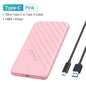 2.5-Inch SATA to USB 3.0 and Type-C External HDD Enclosure — Fits 7-9.5mm SSD/HDD, Up to 6TB, 5Gbps/6Gbps