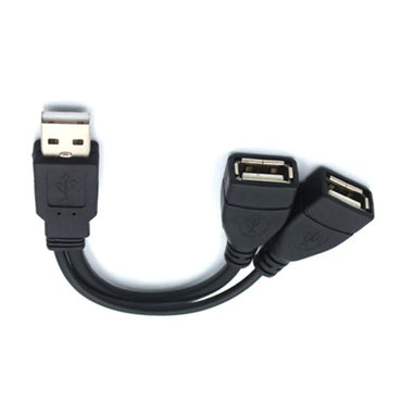 USB 2.0 A Male to Dual USB-A Female Y Splitter Cable - Data + Charging, 15 cm / 30 cm (5.9 in / 11.8 in)