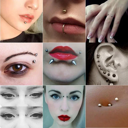 58pcs Non Piercing Lip Nails Sticker Selfadhesive Waterproof Reusable