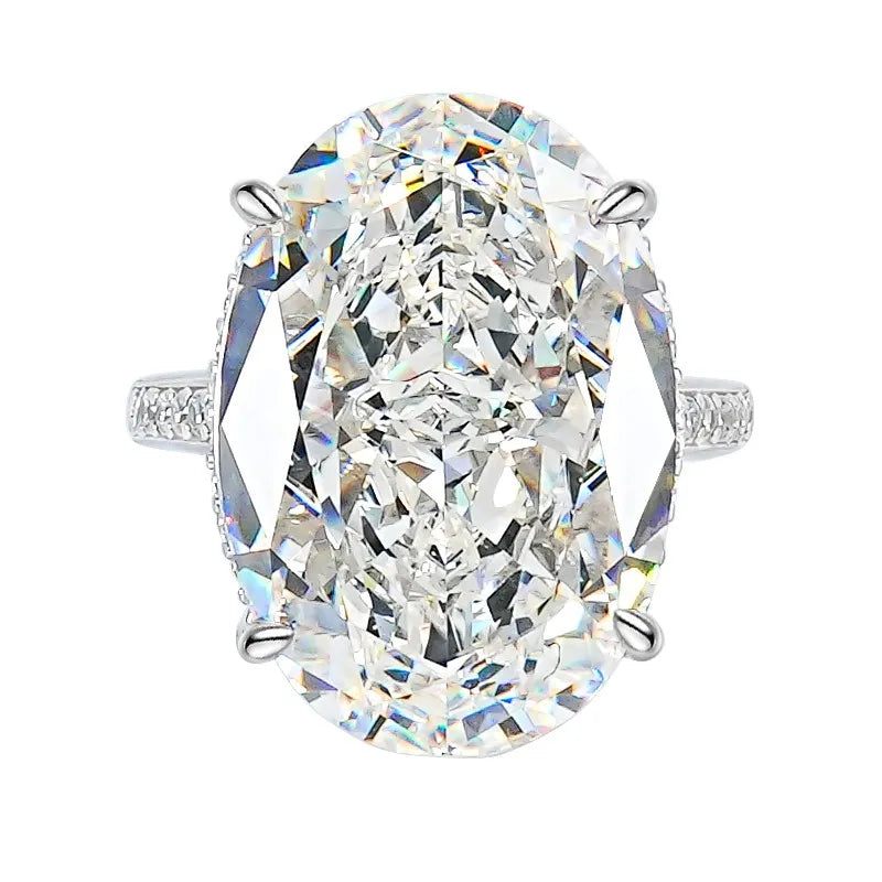 20CT Vintage High Carbon Diamond Ring – S925 Silver Gold-Plated Luxury Engagement & Wedding Ring for Women