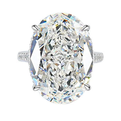 20CT Vintage High Carbon Diamond Ring – S925 Silver Gold-Plated Luxury Engagement & Wedding Ring for Women