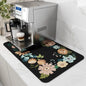 VIKAMA Coffee Machine Mat Rubber Backing Water-Absorbent Dish Drying Pad Kitchen Worktop Drainage Mat Home Decor