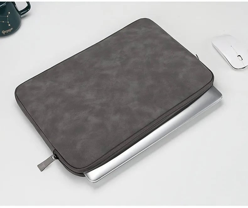 PU Leather Laptop Sleeve 11–15 Inch — Slim Protective Case