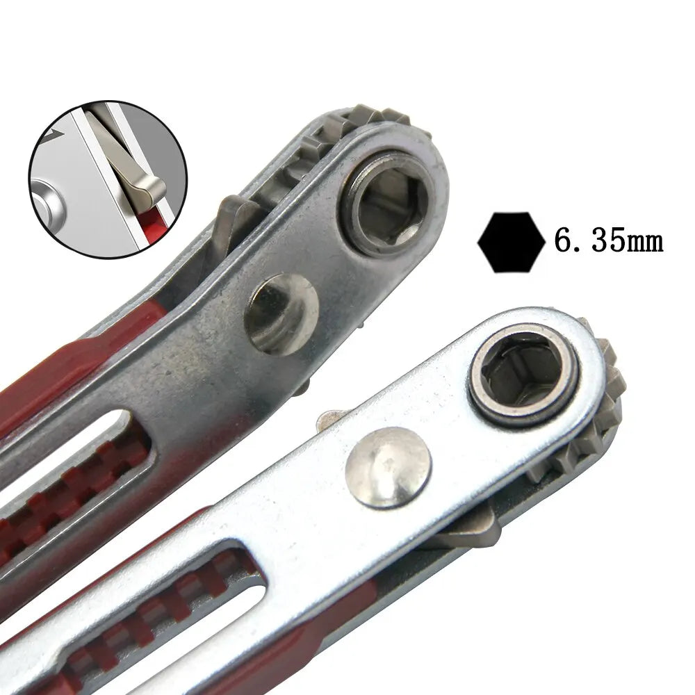 Bidirectional Ratchet Screwdriver Elbow – Multifunctional 4-in-1 Slotted & Phillips Wrench