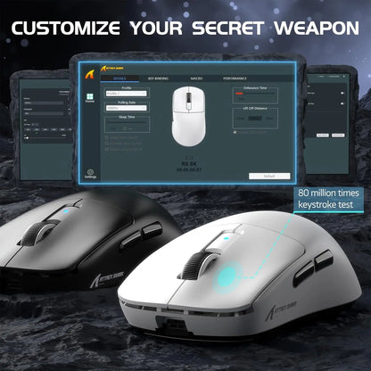 Attack Shark R6 Wireless Gaming Mouse - PAW 3950Max Sensor, 8KHz Polling, Nordic nRF52840, Lightweight, Ambidextrous, Rechargeable, Black/White