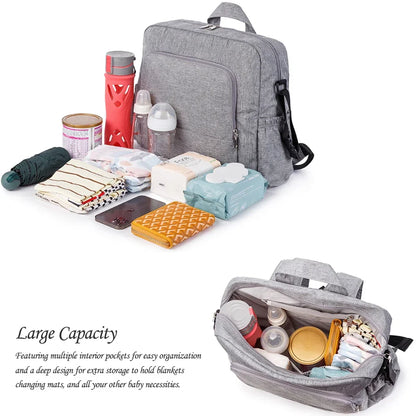 Waterproof Multi-Functional Diaper Backpack – Large Nursing & Changing Baby Bag