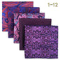 5-Pack Men's Microfiber Pocket Squares 12.6 in (32 cm) - Jacquard Woven Wedding & Formal Handkerchiefs, Assorted Patterns