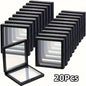 20Pcs Clearview 3D Floating Display Cases Dustproof Acrylic Jewelry Storage Box with Elastic Film Transparent Hanging Organizer