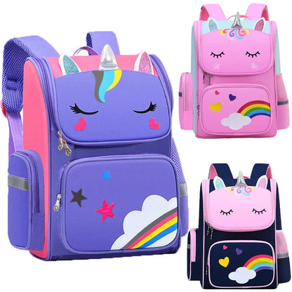 Kid Unicorn Backpack for Girls – Rainbow Eyes Waterproof School Bag