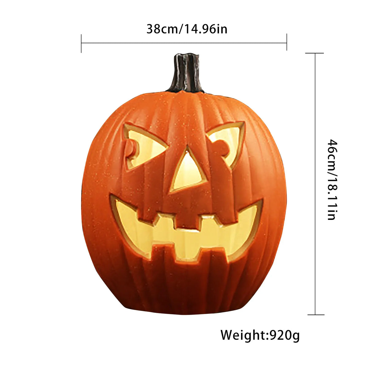 Halloween Pumpkin Light, 10-Inch Hollow Seasonal Decoration
