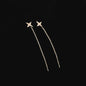 Geometric Square Tassel Drop Earrings – Gold Korean Fashion Jewelry