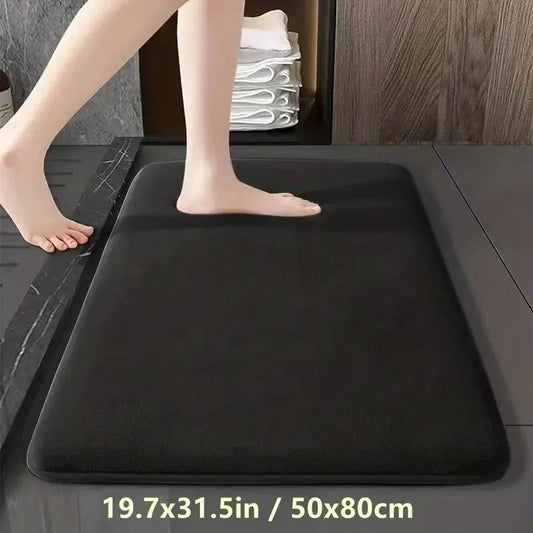 Absorbent Non-Slip Coral Velvet Bath Mat – Soft Bathroom Floor Rug & Door Mat