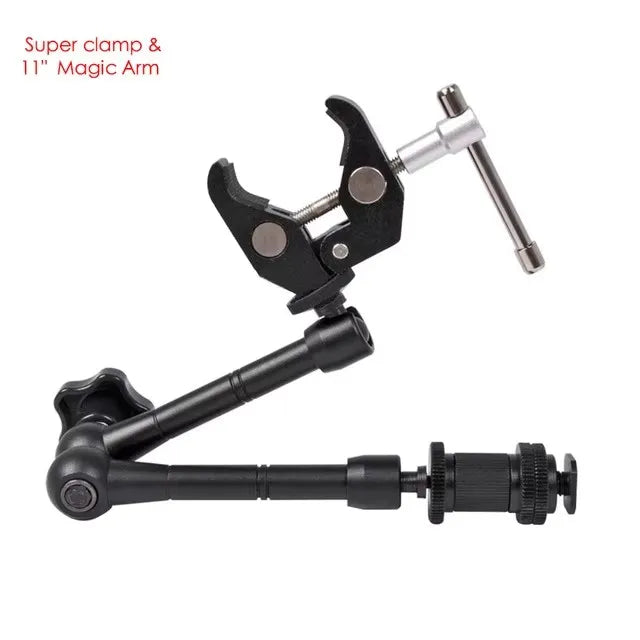 Super Clamp 7/11 inches Adjustable Magic Articulated Arm for Mounting HDMI Monitor LED Light LCD Video Camera Flash Camera DSLR