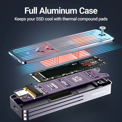 M.2 NVMe & SATA SSD Enclosure with Display — USB 3.2 Gen 2 10Gbps, Hot-Swap