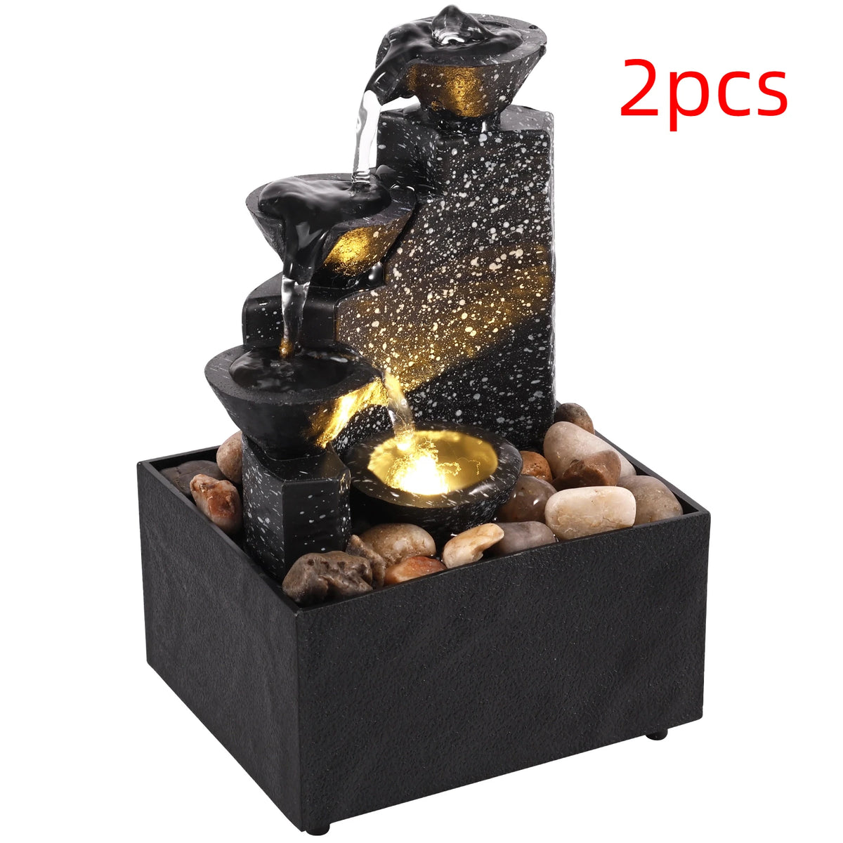 Mini Desktop Waterfall Fountain with Light