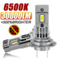 H7 CANBUS LED Headlight Bulbs 6000K White 100W Set IP68 Plug-and-Play Fan-Cooled 12V Compatible