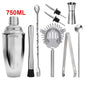 Stainless Steel Boston Cocktail Shaker Set – 550 ml (18.6 oz) & 750 ml (25.4 oz) Martini Mixer for Bartenders and Home Bar