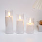 3-Piece Acrylic Flameless LED Candles with Remote & Timer, Flickering Battery-Operated Clear Glass Effect for Wedding, Party & Christmas