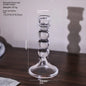 Clear Glass Pillar Candle Holder Table Candlestick for Dining Room Decor