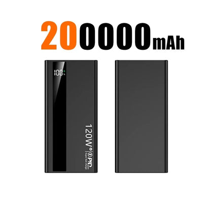 500000mAh 120W Portable Power Bank USB-C & USB-A Fast Charging External Battery Pack with Digital Display