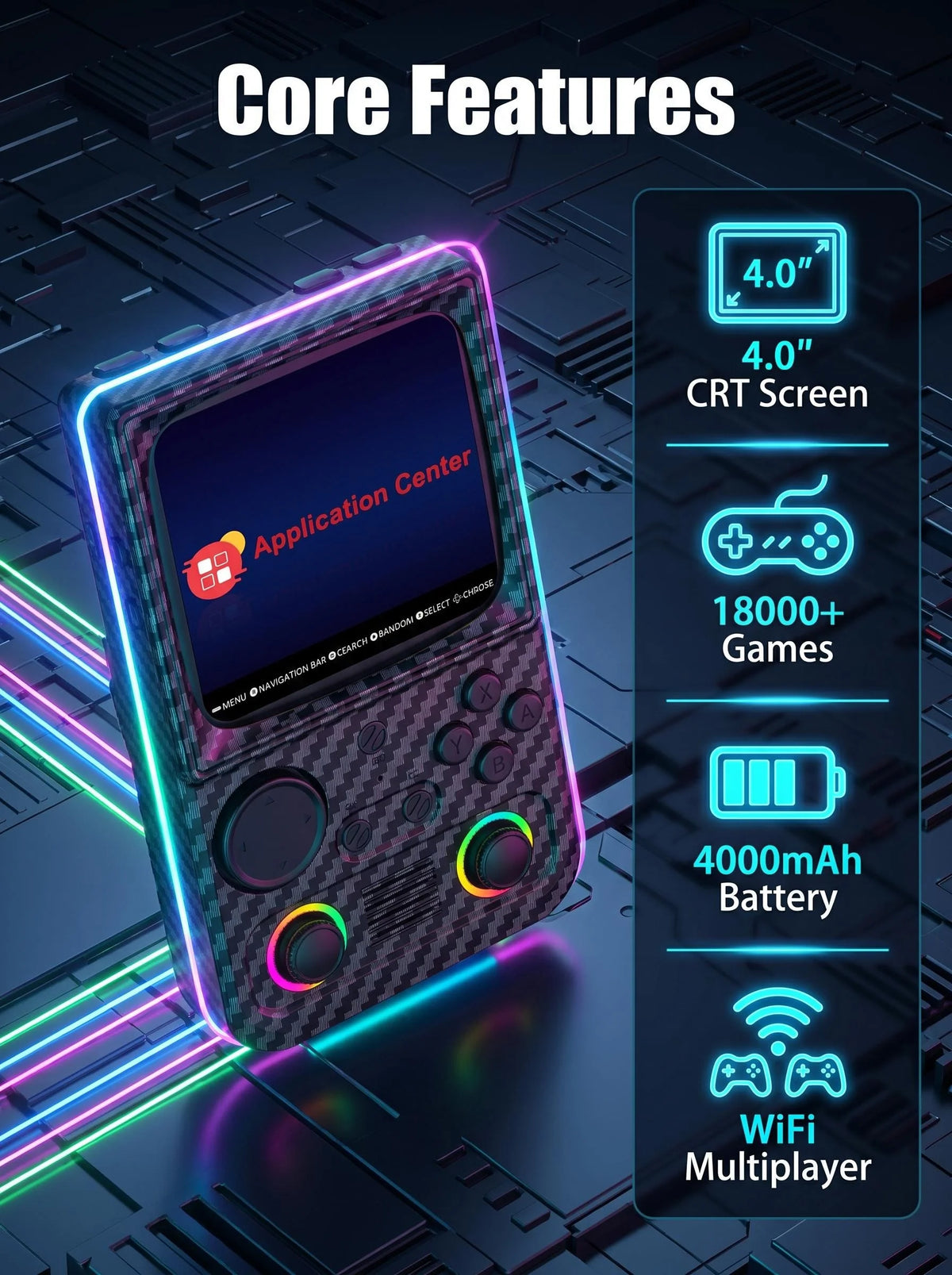 AISLPC R36T MAX Retro Handheld Game Console - 4.0" IPS, 18000+ Games, 27+ Emulators, Wi-Fi, 4000mAh, EmuELEC