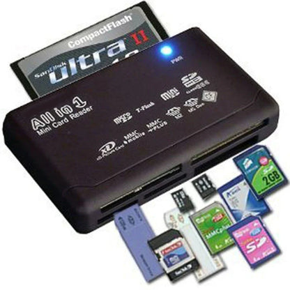 21-in-1 USB 2.0 Multi Memory Card Reader for SD TF CF M2 XD MMC MS - 1/2/5/10 Pack