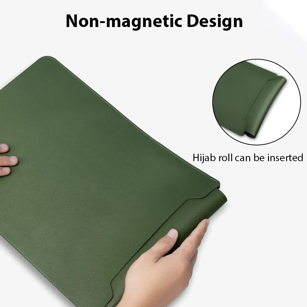 Waterproof PU Laptop Sleeve 11–16 Inch with Convertible Mouse Pad