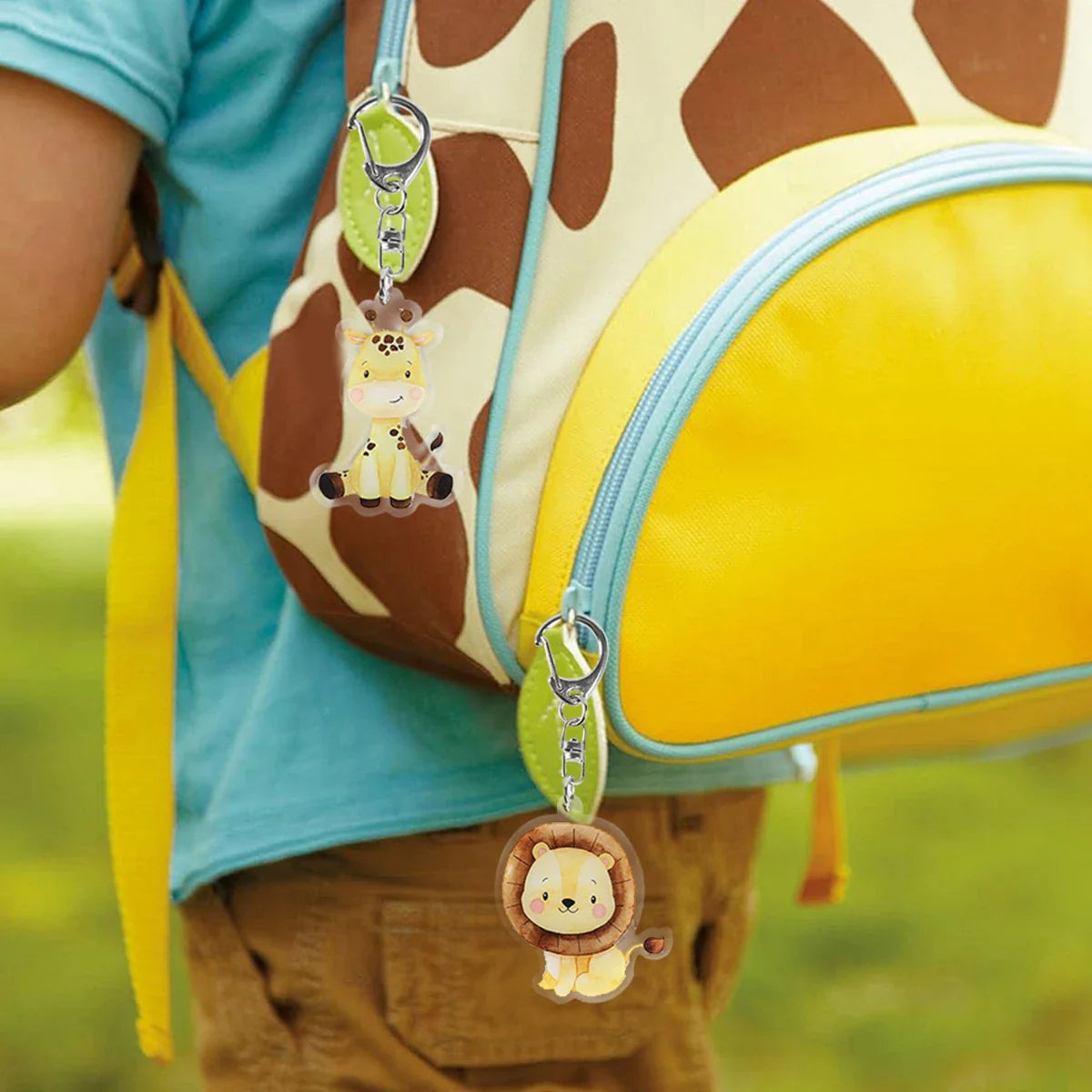 Jungle Animal Keychains Safari Animal Keychains Lion Giraffe Elephant Key Chains Animal Birthday Theme Decor Baby Shower Party