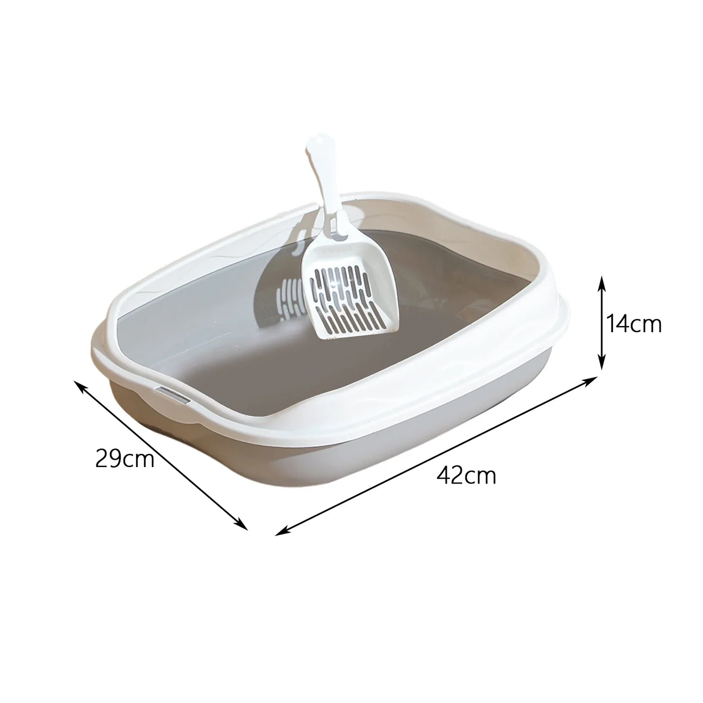 Semi-Enclosed Cat Litter Box – Splash-Proof Anti-Scatter Kitty Toilet, Large (42 x 29 x 12 cm | 16.5 x 11.4 x 4.7 in)