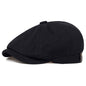 Retro Men’s Newsboy Cap – Classic Herringbone Octagonal Hat, British Style Flat Cap for Autumn & Winter, Vintage Painter Beret