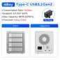 5-Bay 10Gbps SATA HDD & SSD Docking Station, 2.5"/3.5" USB 3.2 Gen2 Type-C Enclosure with Daisy Chain & 150W Power