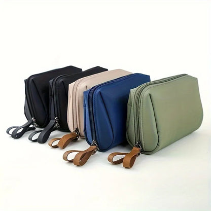 Small Solid Color Portable Makeup Bag - Waterproof Travel Cosmetic Pouch Organizer